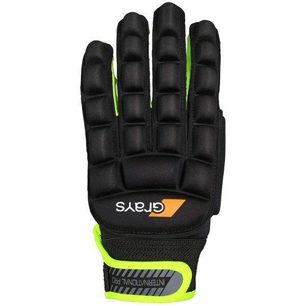 Grays International Pro Hockey Gloves Black/Fluo Yellow