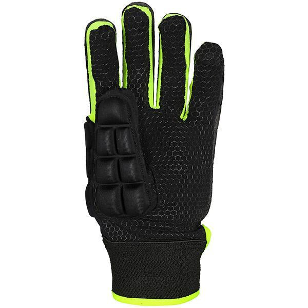 Grays International Pro Hockey Gloves Black/Fluo Yellow Back